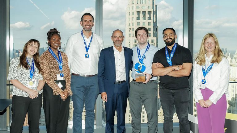 Taylor Saunders-Wood, Anasthasia Manu, John Law-Lund, Bob Sternfels, Ryan Durkin, Suryansh Soni, Iris Roelens - Winners of the McKinsey’s Innovation Olympics