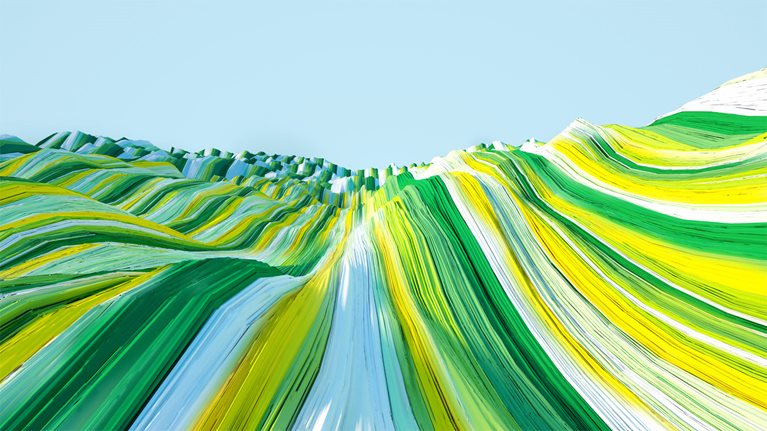 Abstract image of undulating green landscape