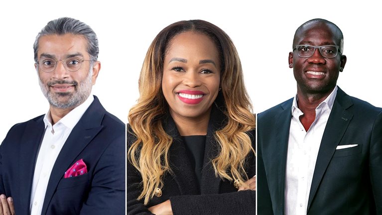 From left to right - Mckinsey partner Mustafa Rakla, McKinsey Senior Partners, Tiffany Burns and Acha Leke