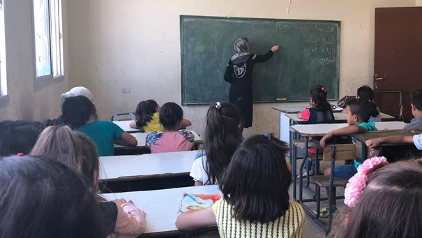 A refugee classroom supported by McKinsey