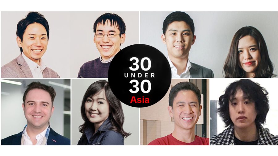 Collage showing pictures of all alumni included in the Forbes 30 under 30 Asia list