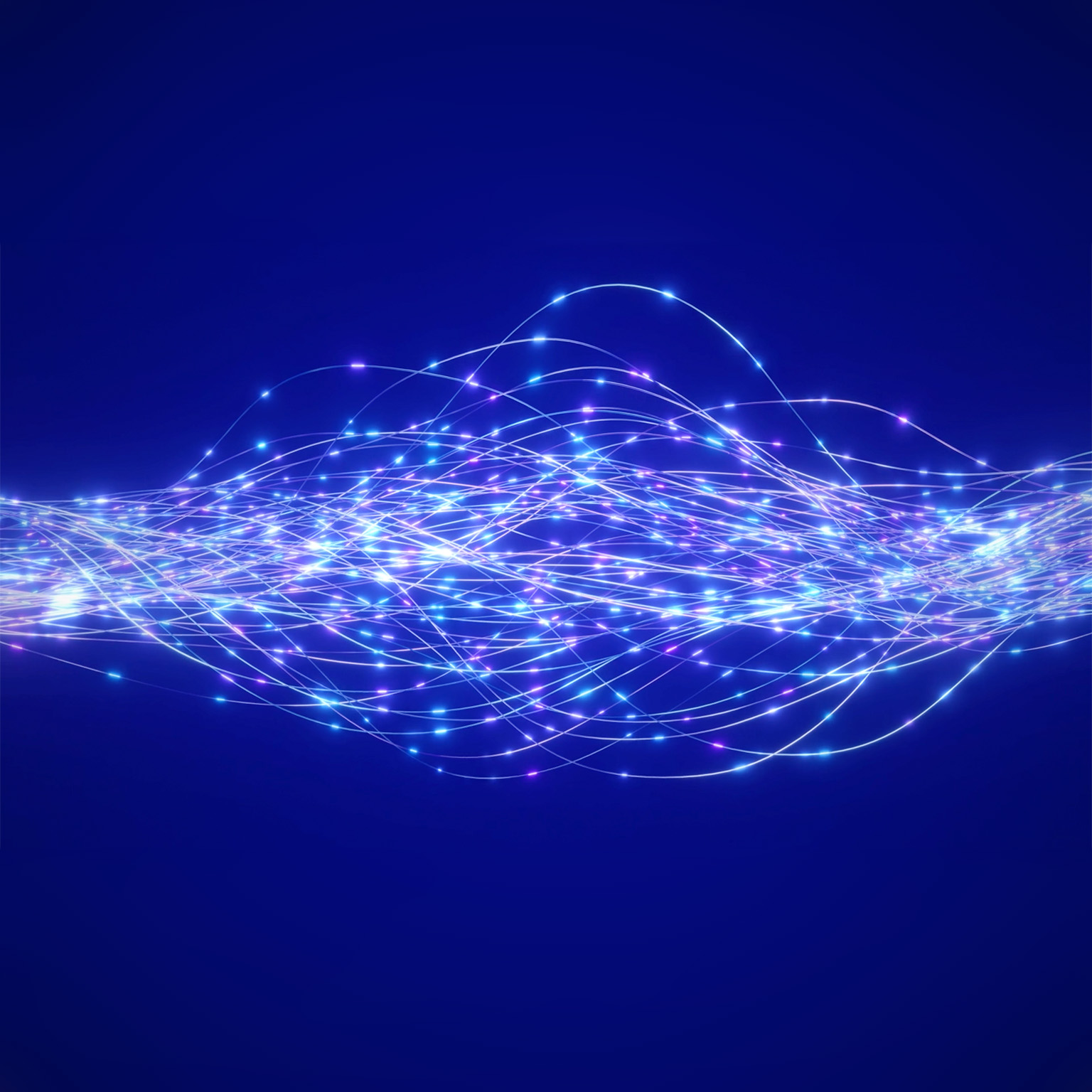 Luminous lines woven with glowing nodes evoking a sense of advanced technology, depicting the continuous transmission of data or energy within complex networks.
