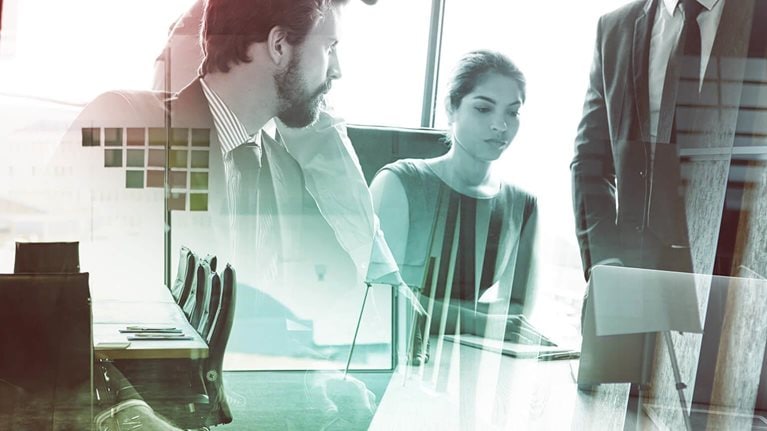 Their synergy speaks of great success - stock photo