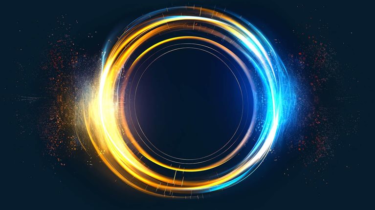 glowing concentric rings illuminated by change - illustration