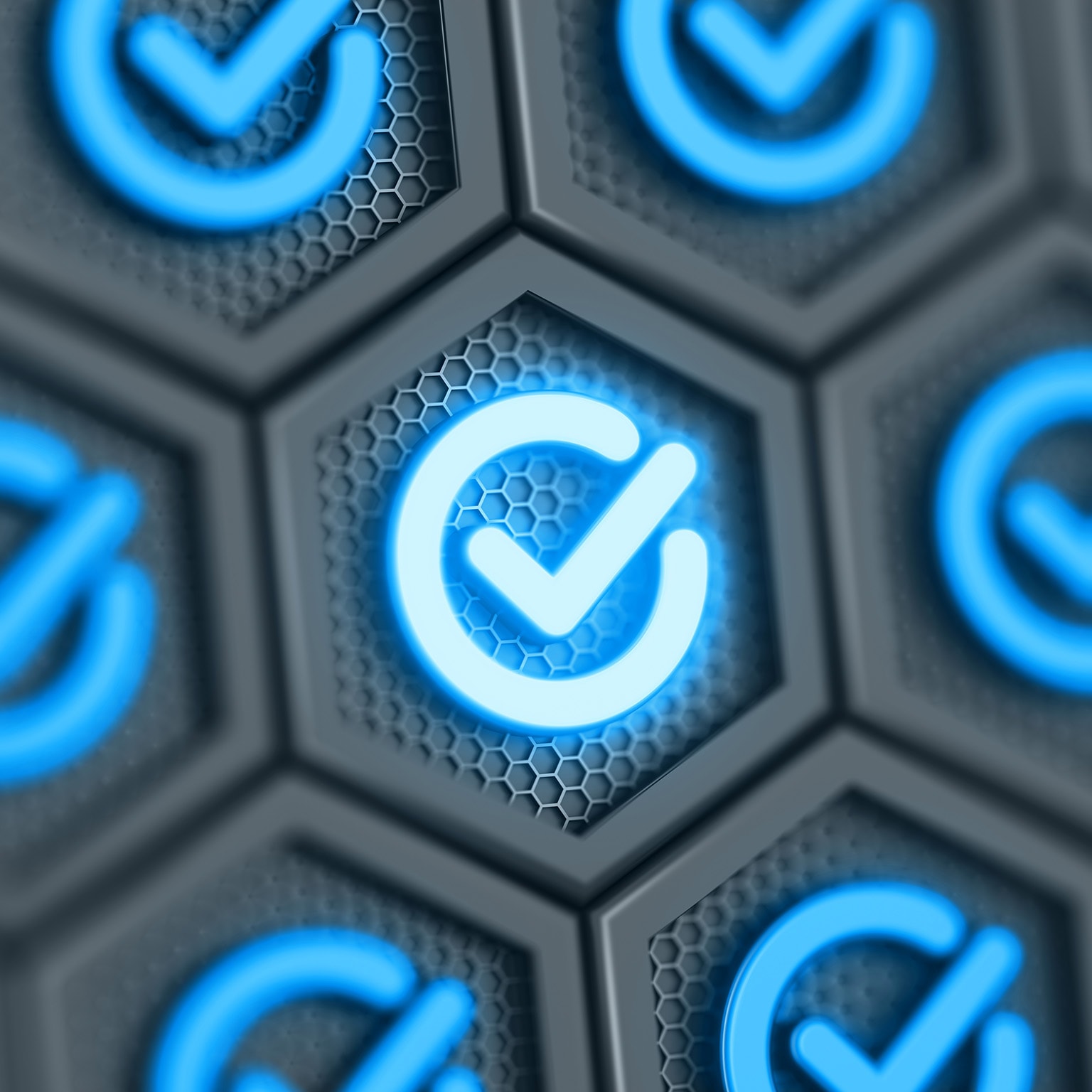 Digital check marks with highlighted icon