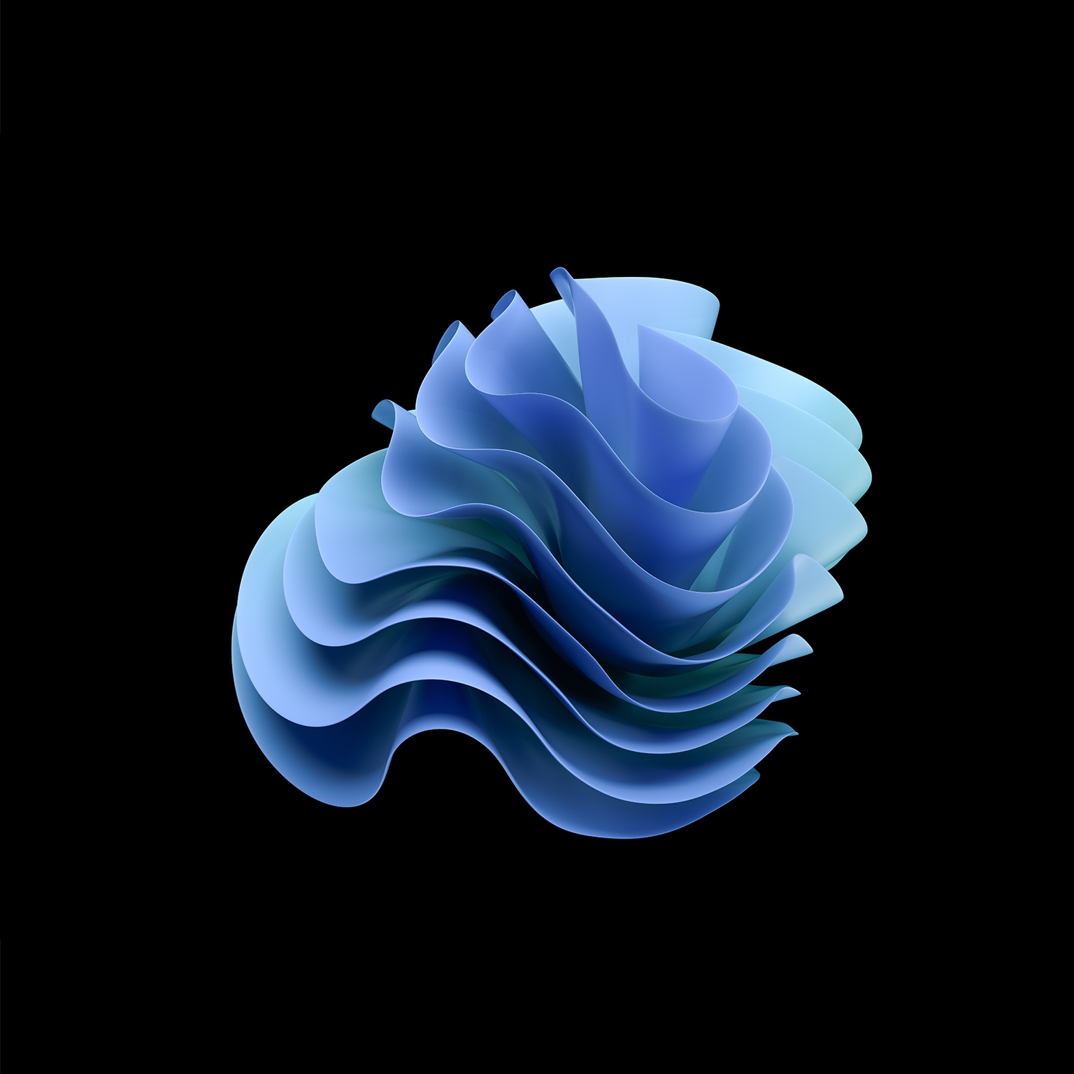 Blue curved swirl object