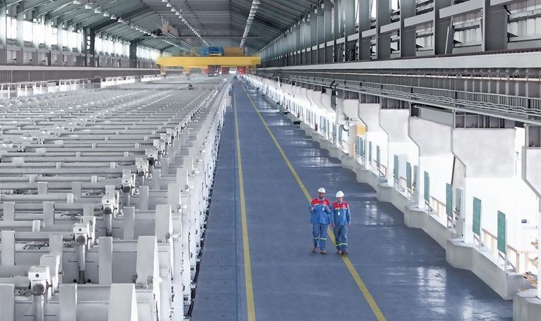 Workers at Emirates Global Aluminum