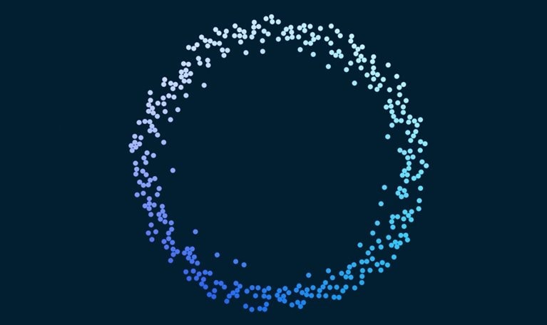 illustration dots dancing in a circle