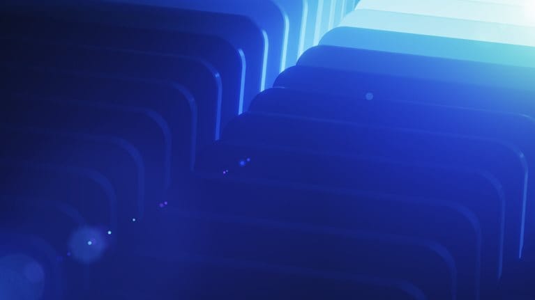 Abstract blue lines facing gleaming sunlight, representing strategic alliance.