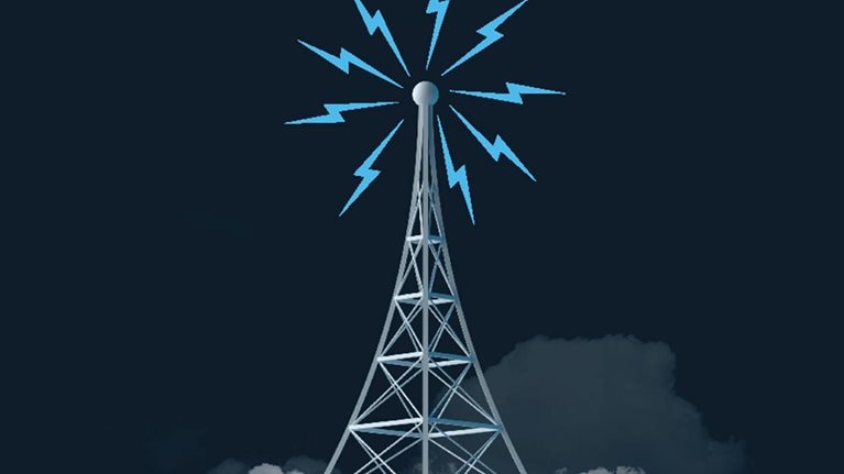 antenna broadcasting - stock illustration