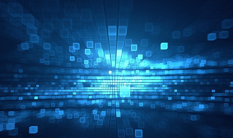 Pixel cubical background - stock photo