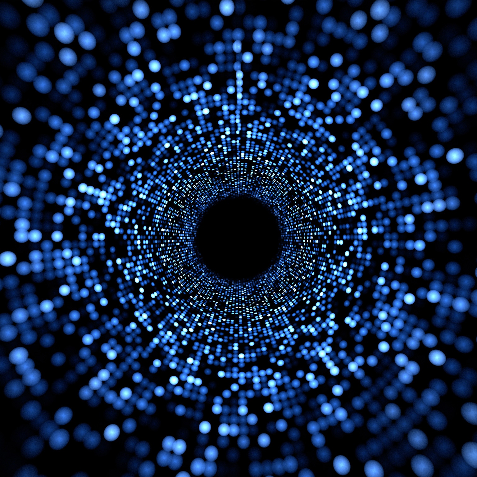 3D rendering of fast flowing particle data - stock photo