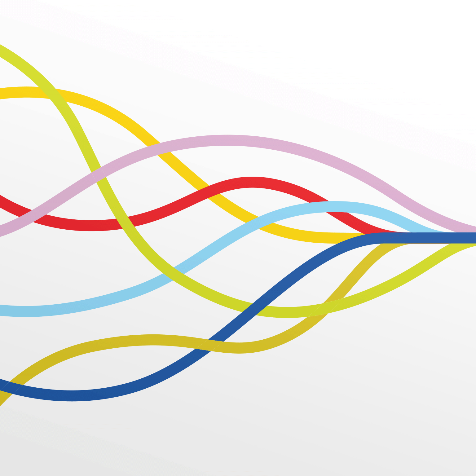 Multiple differently colored lines merging into single line ahead. - stock illustration