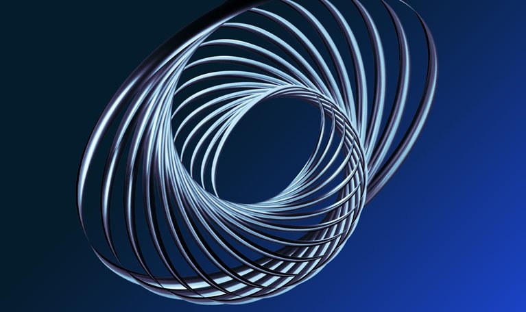 Metal rings arranged in elliptical shape