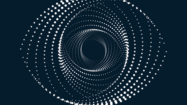 illustration of eye in dots
