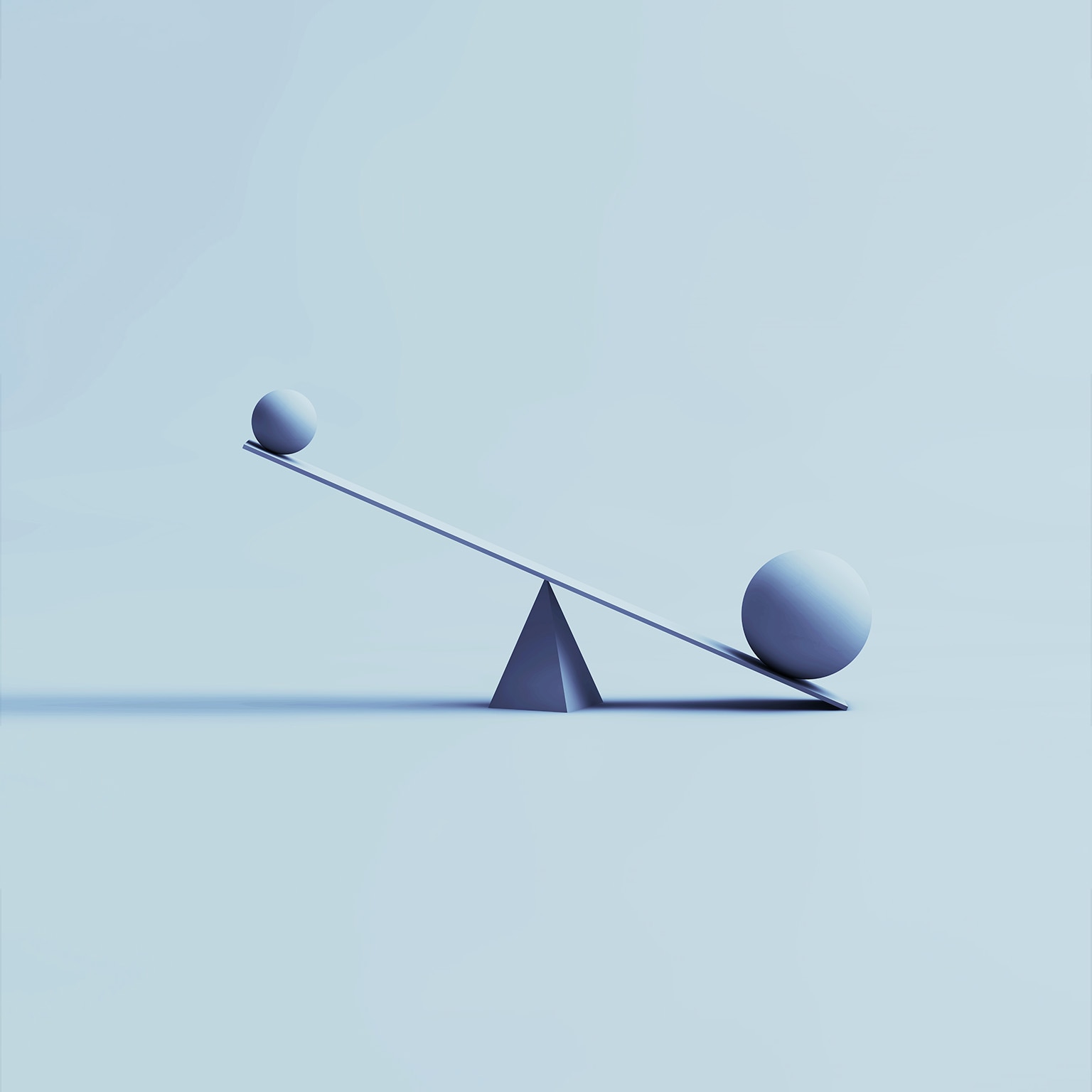 Blue balanced geometric shapes - stock photo