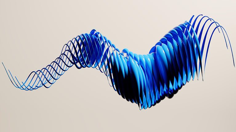 Abstract wave swirl flowing splines data - stock photo