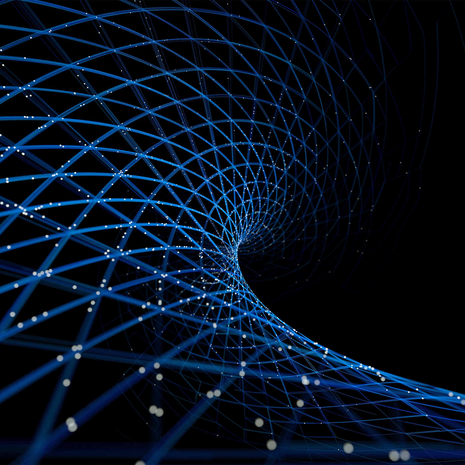 Abstract big data picture. Blue lines graphed along x and y axis around data points. - stock photo
