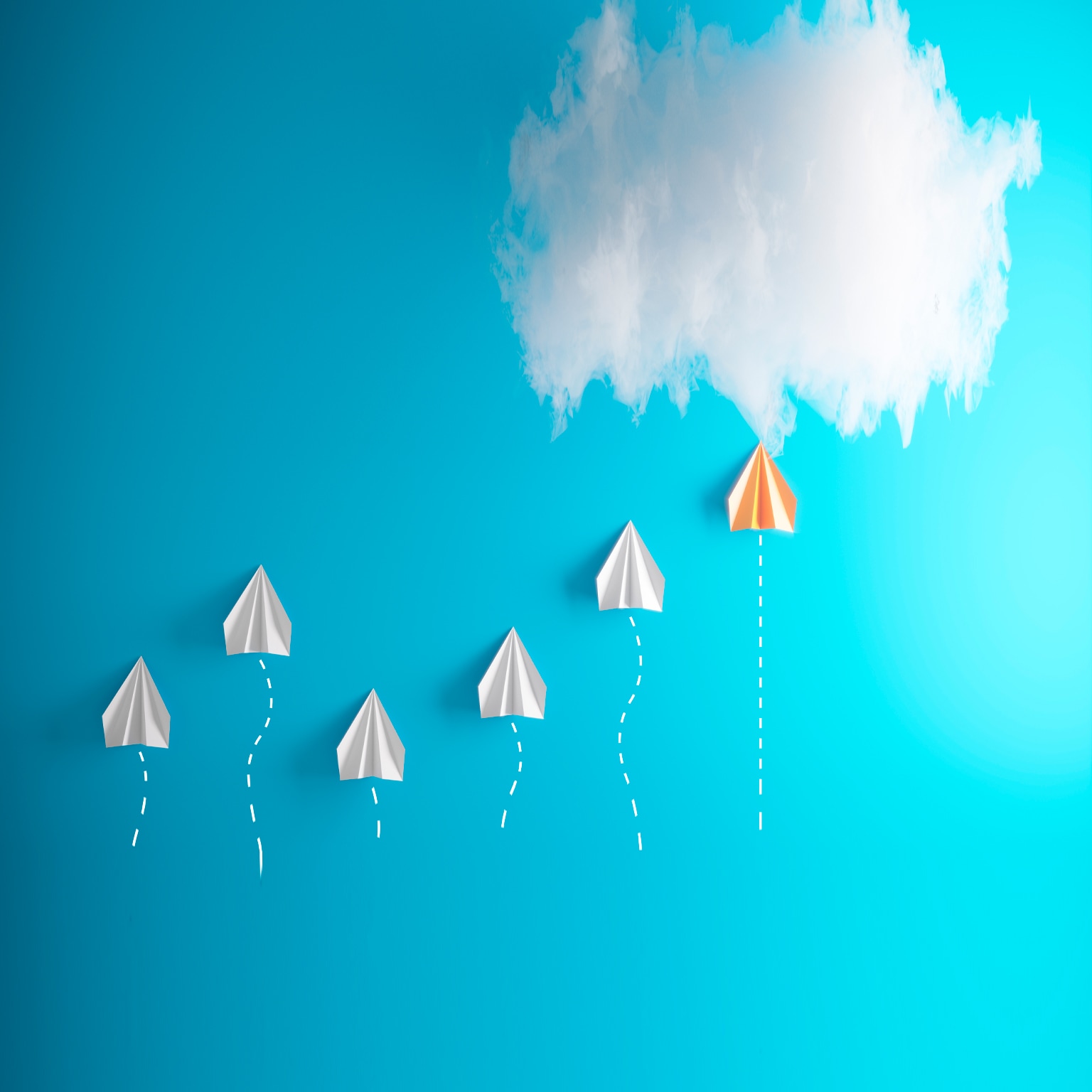 Leadership - Success Concept With Paper Airplanes - stock photo