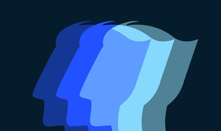 Silhouette of the man's side profile - stock illustration