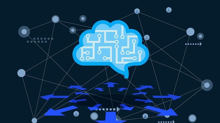 Artificial intelligence brain full of circuits