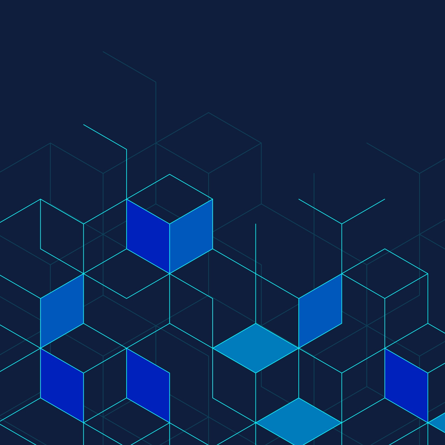 Abstract geometric background with isometric digital blocks. Blockchain concept and modern technology.