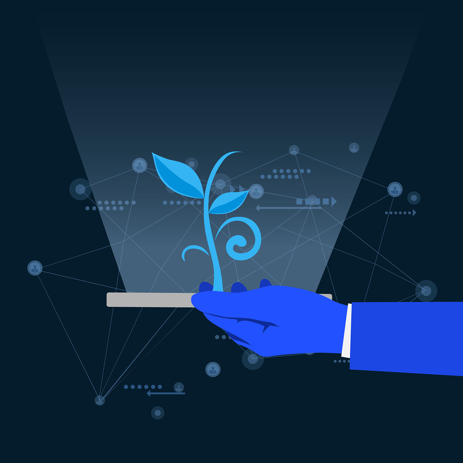 Virtual plants grow on your phone illustration.