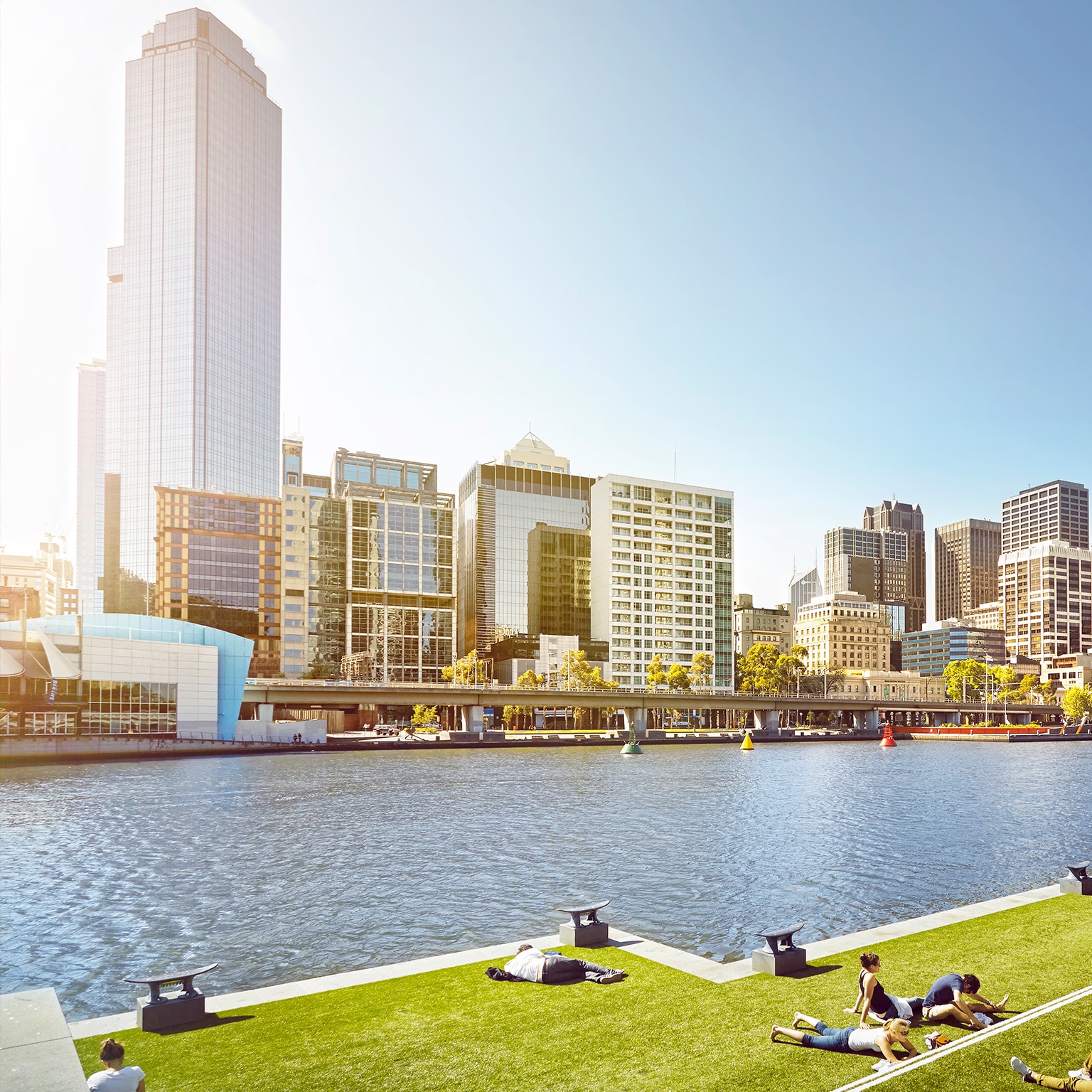 Southbank Promenade in Melbourne - stock photo