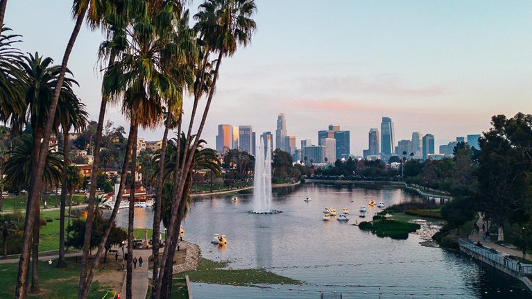 Echo Lake Park in downtown Los Angeles