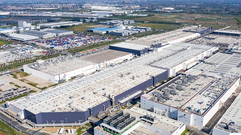 Tesla Gigafactory Shanghai - stock photo