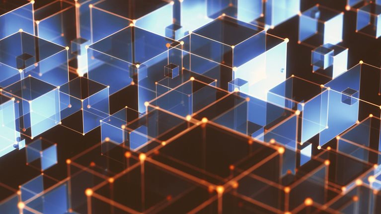 Abstract cubes, illustration - stock illustration