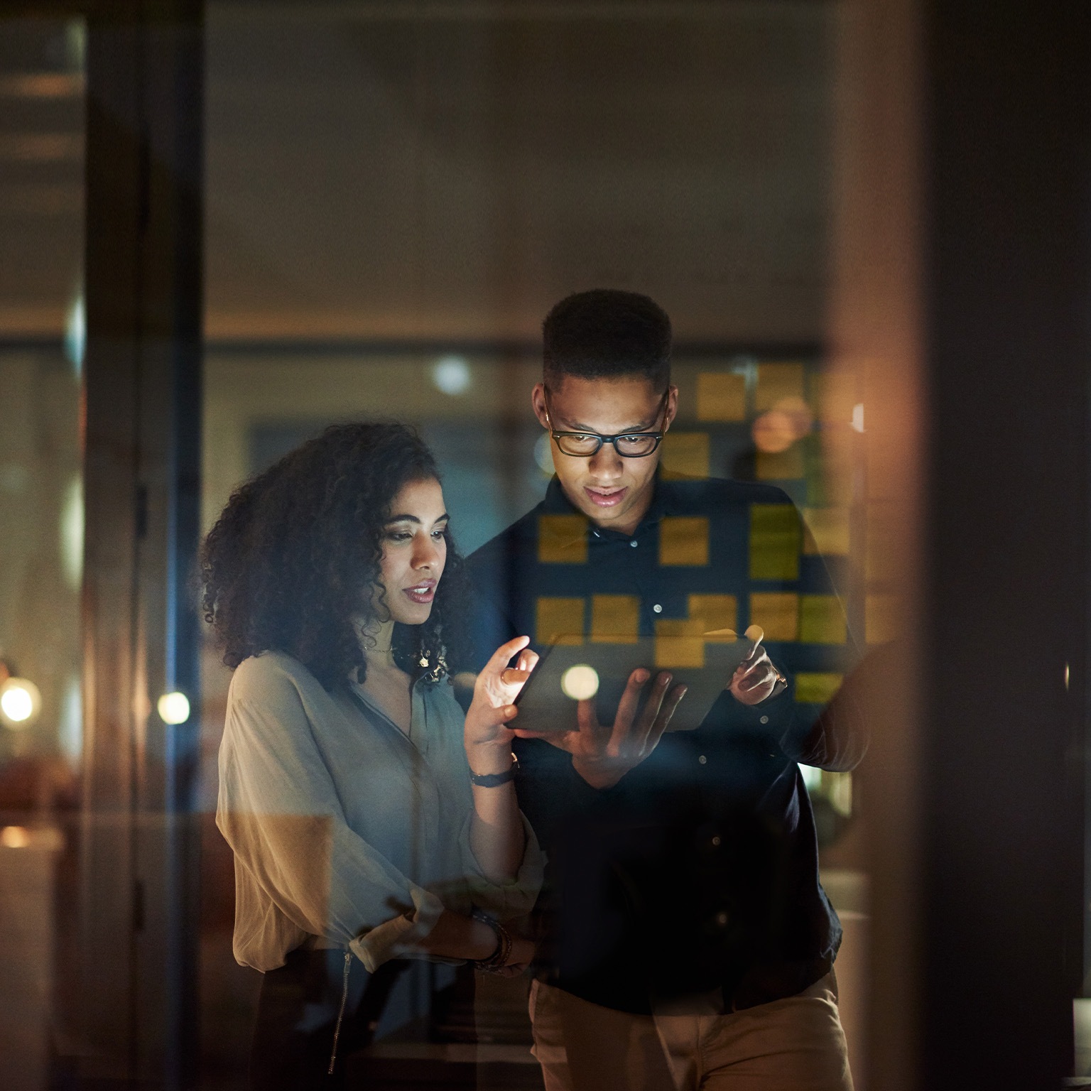 Taking on the night’s tasks with digital tech - stock photo