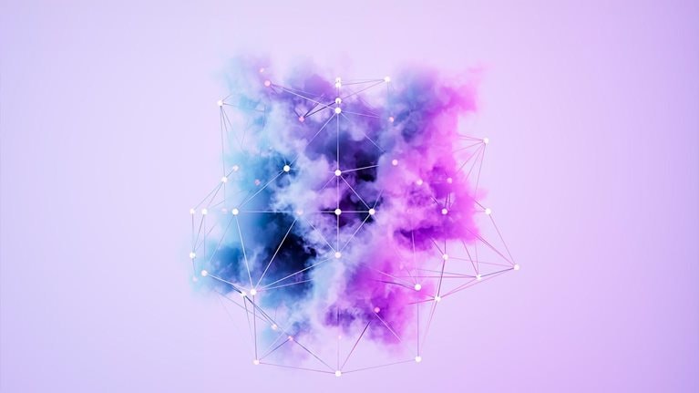 A digitally generated image featuring a glowing cloud intertwined with neon wires, symbolizing cloud computing, digital networks and futuristic technology. This conceptual design represents data connectivity, AI-driven cloud systems and modern IT infrastructure, making it ideal for technology, cybersecurity and cloud storage themes.