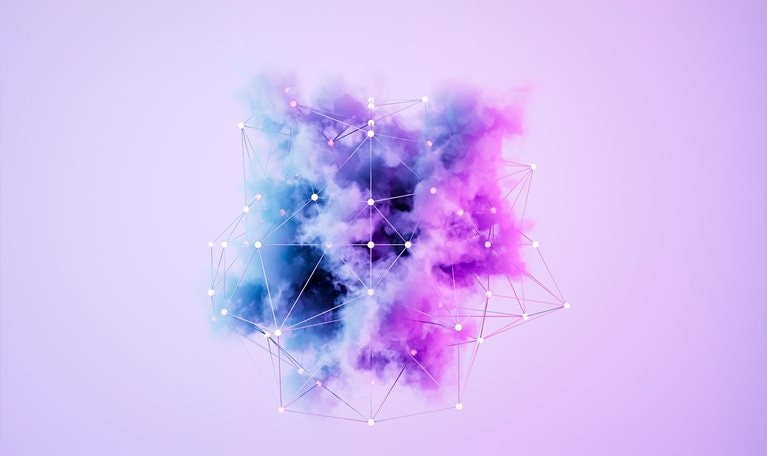 A digitally generated image featuring a glowing cloud intertwined with neon wires, symbolizing cloud computing, digital networks and futuristic technology. This conceptual design represents data connectivity, AI-driven cloud systems and modern IT infrastructure, making it ideal for technology, cybersecurity and cloud storage themes.