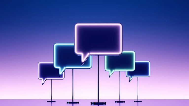 Neon speech bubbles