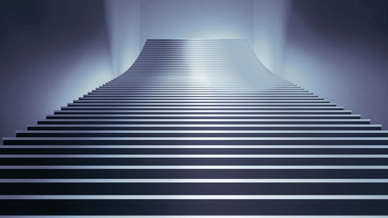 The ladder of cyberpunk 3D rendering