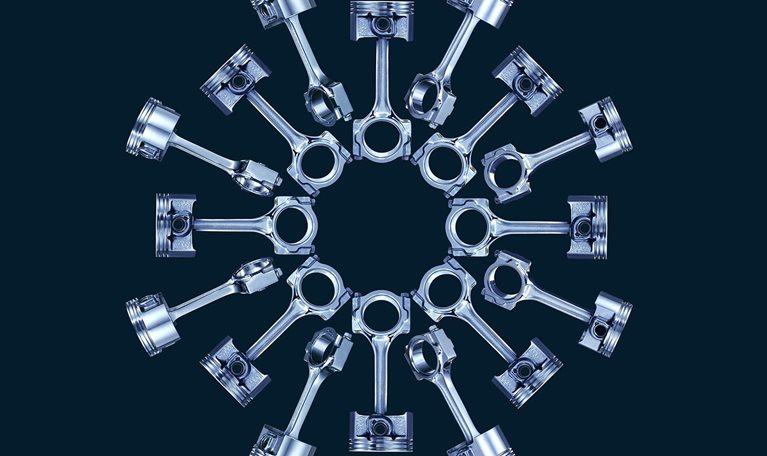 A circular design made with nuts and bolts