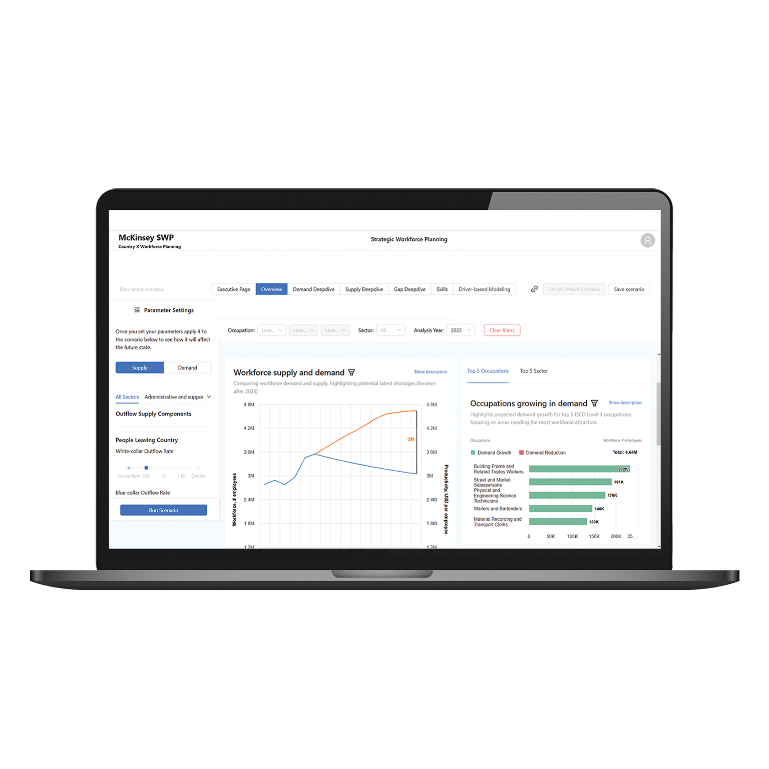 Laptop screen showcasing McKinsey Role planner