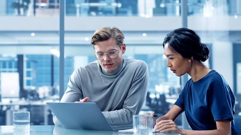 Business people working in a modern office setting