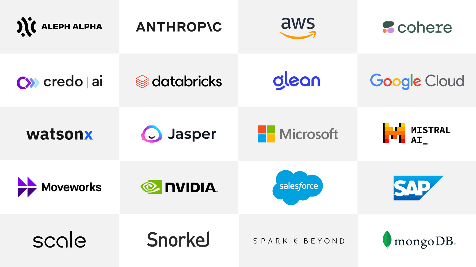 Logos of various companies in alliance with McKinsey