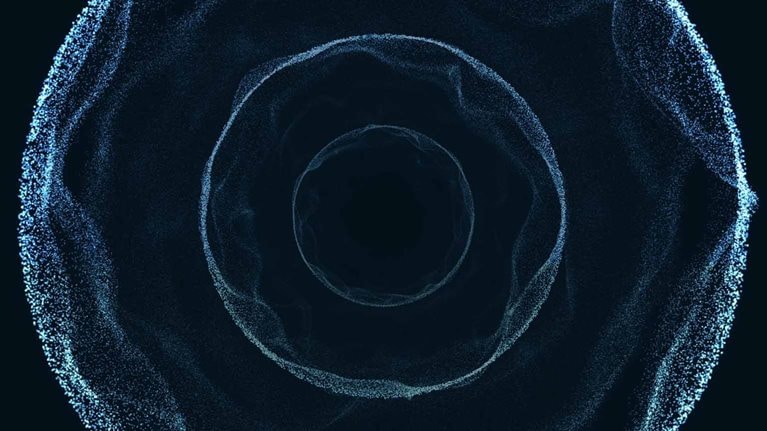 Blue waves in a circular pattern