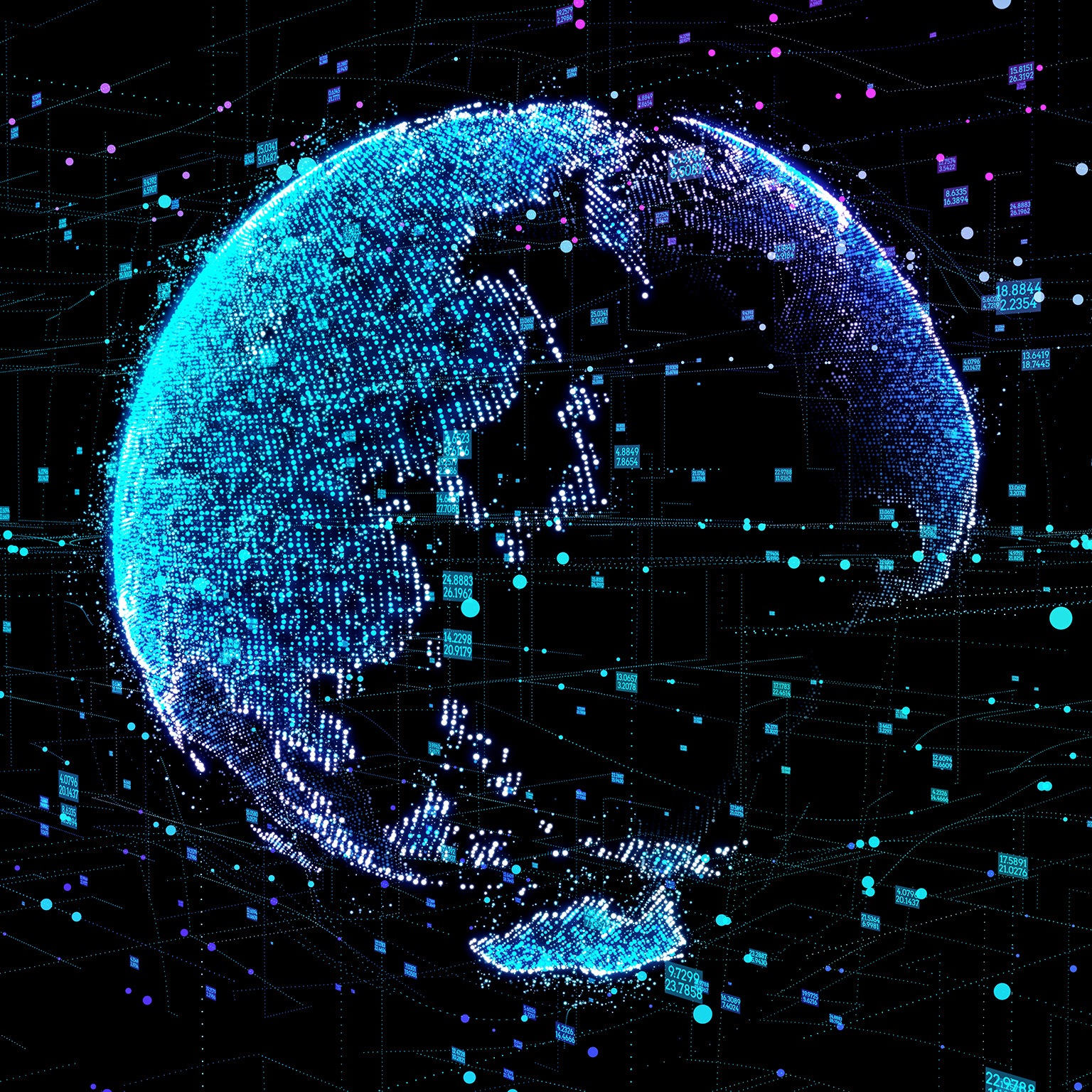 digital illustration of a global network