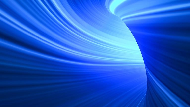 Abstract Blue High Speed Light Rays Tunnel