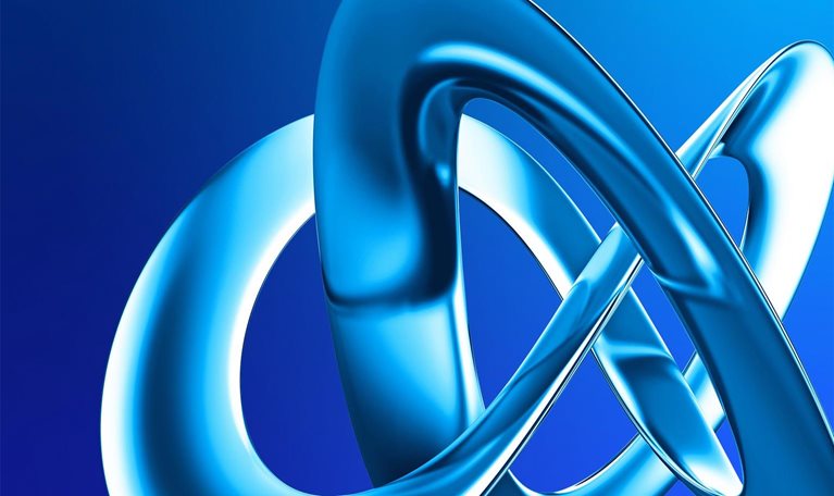 Infinity symbol designed as futuristic 3D abstract 