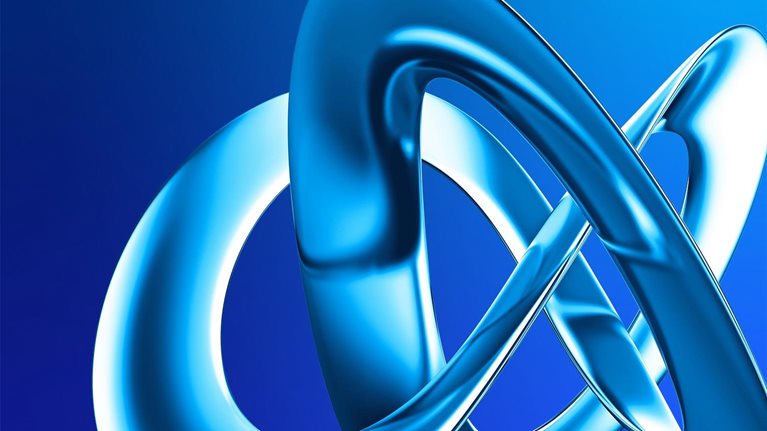 Infinity symbol designed as futuristic 3D abstract