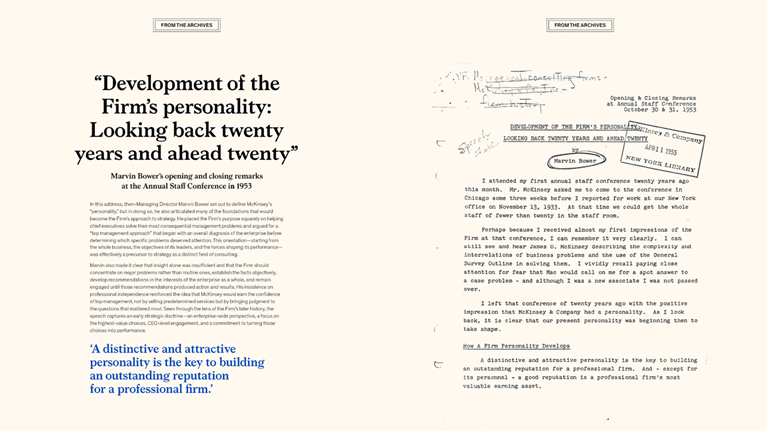 Development of the Firm’s personality: Looking back twenty years and ahead twenty