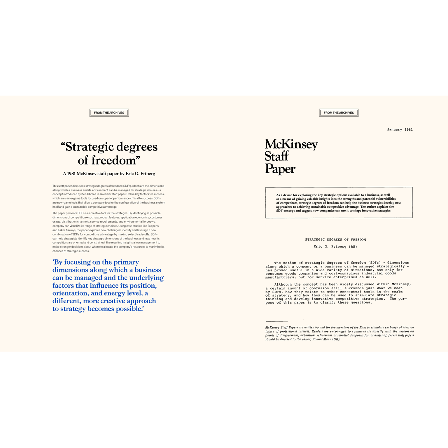 Strategic degrees of freedom