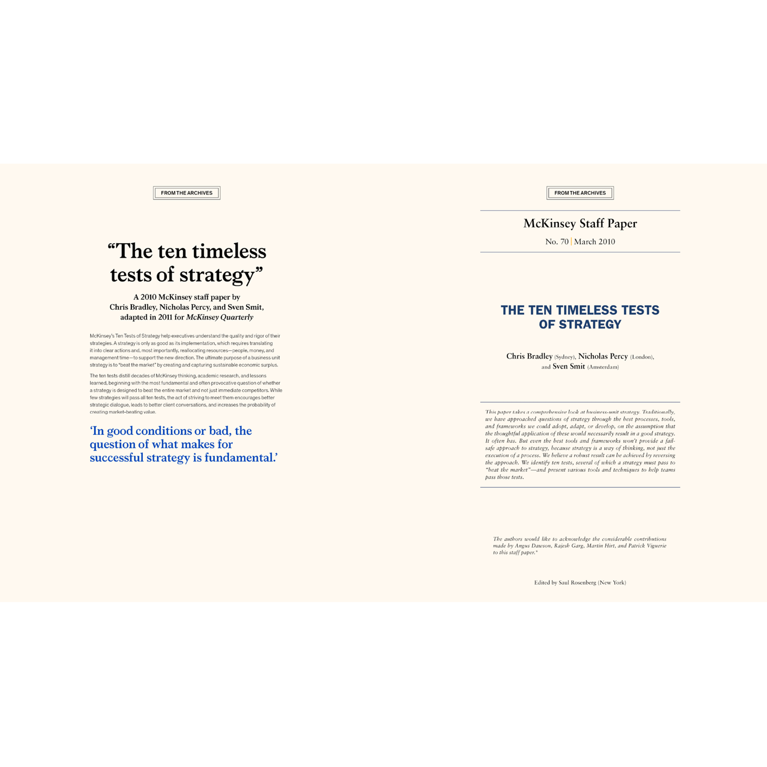 The ten timeless tests of strategy
