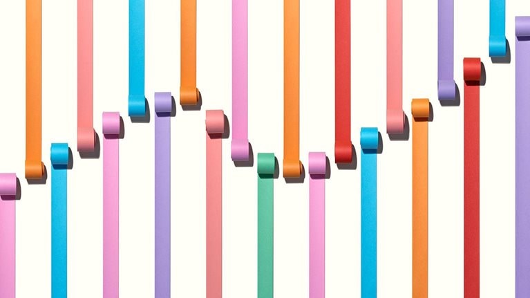 Colorful ribbon rolls