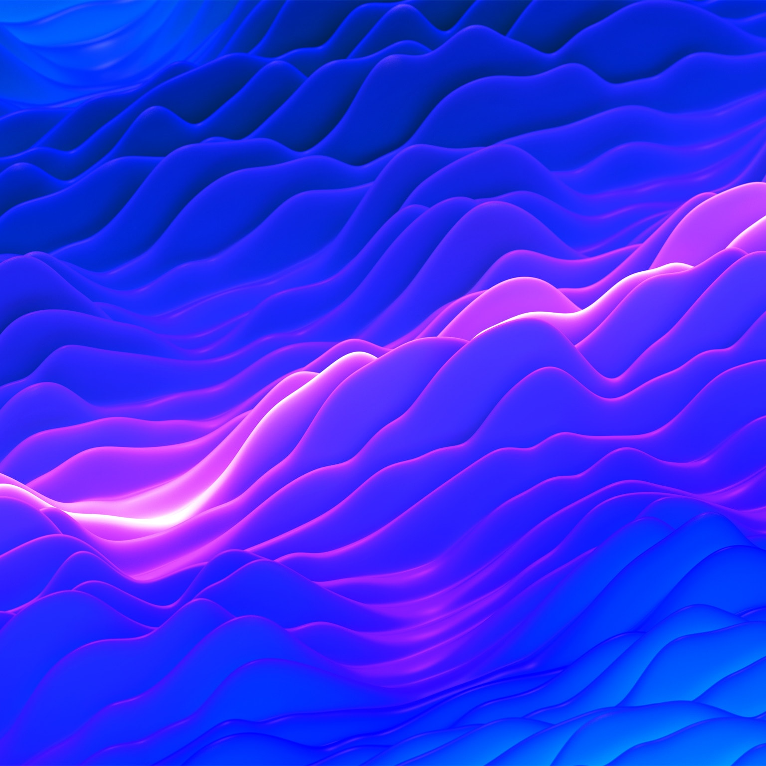 Image of purple abstract curve chart with the central line being brightly lit.